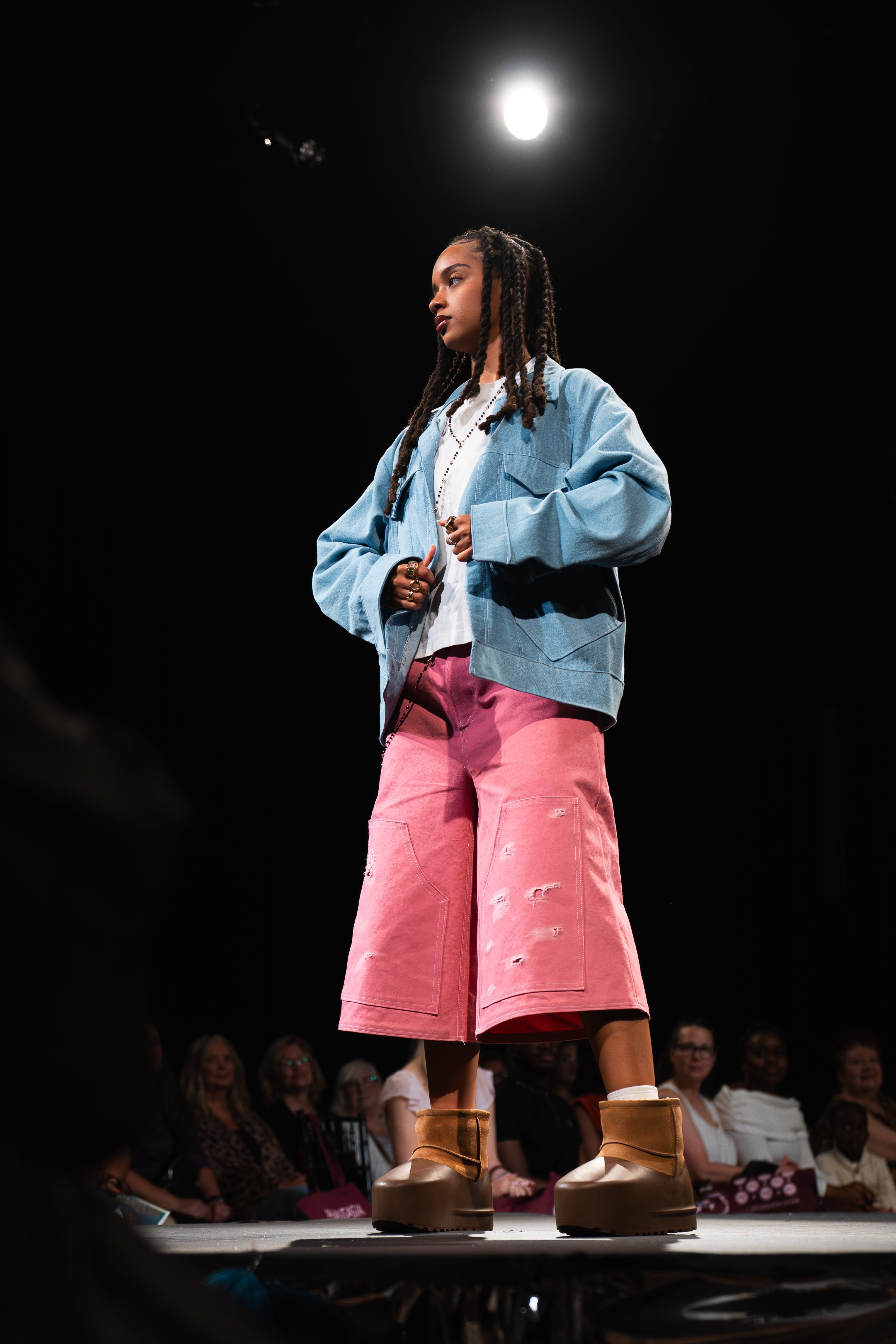 Pink Double Knee Distressed Shorts